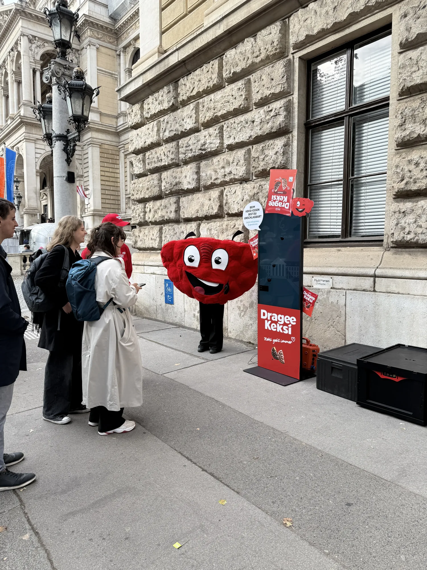 Catch Game by Dragee Keksi on a mobile screen on campus